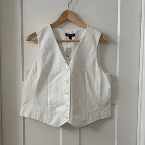 NWT✨J. Crew White Sleeveless Button Vest